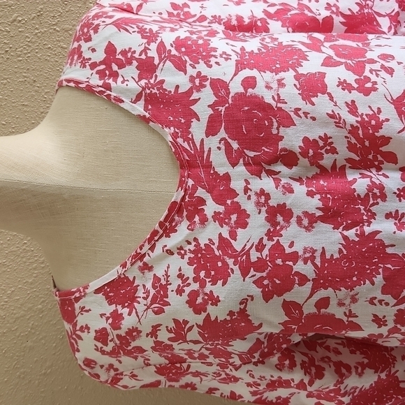 ELENA BALDI 100% LINEN FLORAL BLOUSE - Picture 2 of 6